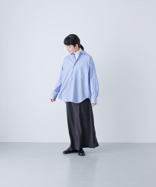 かぐれ(カグレ)の「コットンストライプレギュラーシャツ(シャツ/ブラウス・レディース・ブルー・FREE)」の7枚目の写真