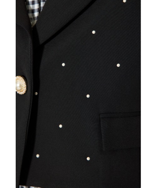 rienda（リエンダ）の「【森香澄さん着用】パール付きシングルショートテーラードジャケット 春服（テーラードジャケット・レディース・ライトイエロー/ブラック/ネイビー・SMALL/MEDIUM）」の22枚目の写真