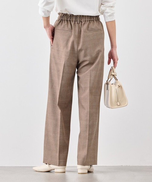 ROPE' PICNIC(ロペピクニック)の「メランジドビーチェックパンツ/セットアップ対応・防シワ・接触冷感(スラックス・レディース・ベージュ/ダークブラウン・S/L/M)」の10枚目の写真