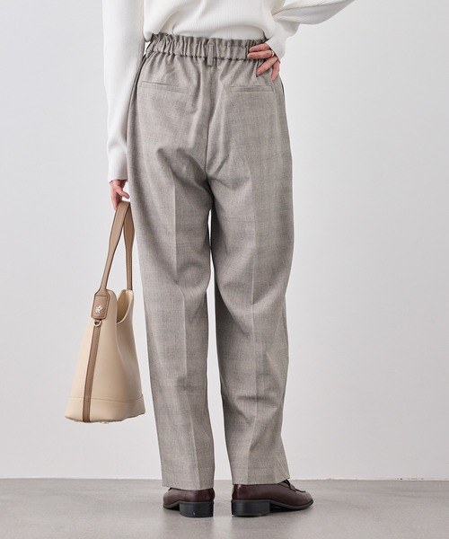 ROPE' PICNIC(ロペピクニック)の「メランジドビーチェックパンツ/セットアップ対応・防シワ・接触冷感(スラックス・レディース・ベージュ/ダークブラウン・S/L/M)」の13枚目の写真