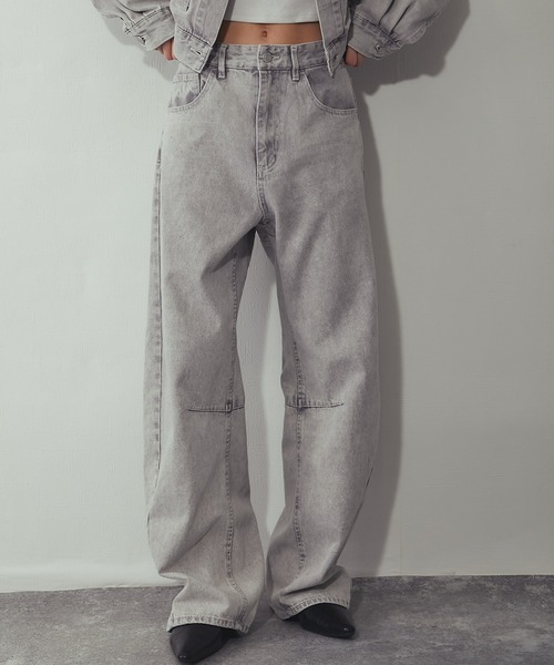 ANOTHER S（アナザーエス）の「【セットアップ対応】カラーデニム カーブパンツ（デニムパンツ・レディース・グレー/ピンク/イエロー・FREE）」の2枚目の写真