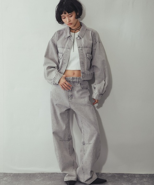 ANOTHER S（アナザーエス）の「【セットアップ対応】カラーデニム カーブパンツ（デニムパンツ・レディース・グレー/ピンク/イエロー・FREE）」の18枚目の写真