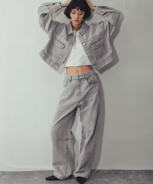 ANOTHER S（アナザーエス）の「【セットアップ対応】カラーデニム カーブパンツ（デニムパンツ・レディース・グレー/ピンク/イエロー・FREE）」の17枚目の写真