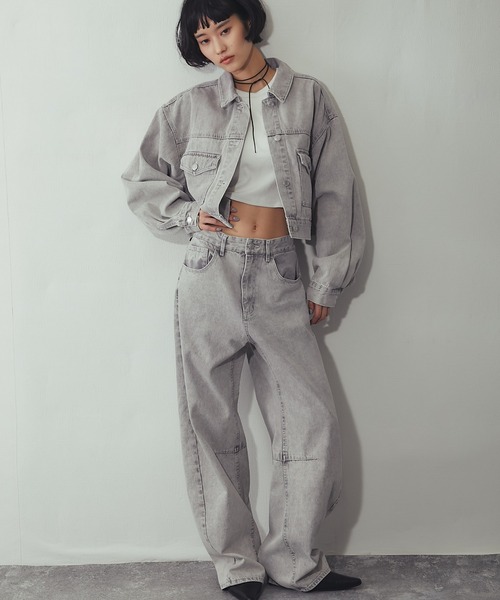 ANOTHER S（アナザーエス）の「【セットアップ対応】カラーデニム カーブパンツ（デニムパンツ・レディース・グレー/ピンク/イエロー・FREE）」の14枚目の写真