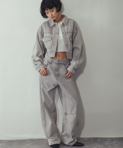 ANOTHER S（アナザーエス）の「【セットアップ対応】カラーデニム カーブパンツ（デニムパンツ・レディース・グレー/ピンク/イエロー・FREE）」の20枚目の写真