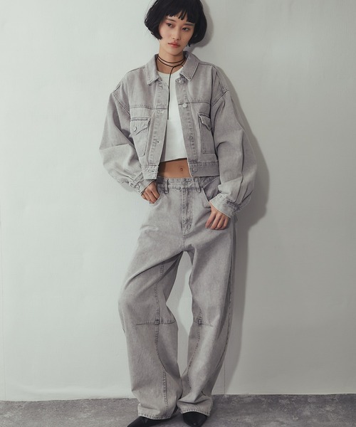 ANOTHER S（アナザーエス）の「【セットアップ対応】カラーデニム カーブパンツ（デニムパンツ・レディース・グレー/ピンク/イエロー・FREE）」の16枚目の写真