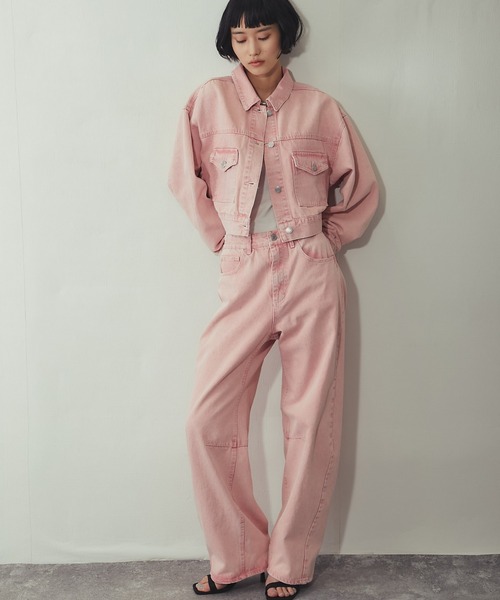 ANOTHER S（アナザーエス）の「【セットアップ対応】カラーデニム カーブパンツ（デニムパンツ・レディース・グレー/ピンク/イエロー・FREE）」の8枚目の写真