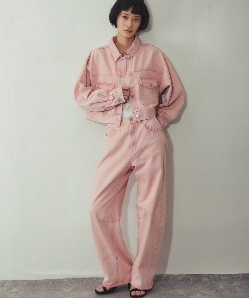 ANOTHER S（アナザーエス）の「【セットアップ対応】カラーデニム カーブパンツ（デニムパンツ・レディース・グレー/ピンク/イエロー・FREE）」の10枚目の写真