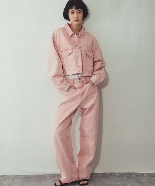 ANOTHER S（アナザーエス）の「【セットアップ対応】カラーデニム カーブパンツ（デニムパンツ・レディース・グレー/ピンク/イエロー・FREE）」の6枚目の写真