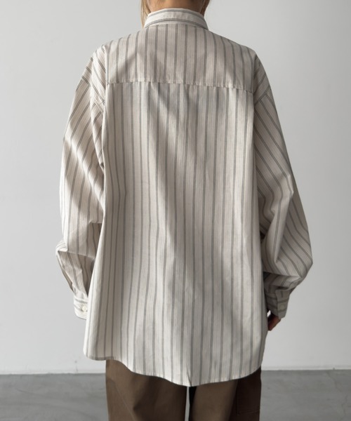 CANAL JEAN（キャナルジーン）の「El mar　ストライプオーバーシャツ（シャツ/ブラウス・レディース・サックスブルー/ベージュ・ONE SIZE）」の11枚目の写真