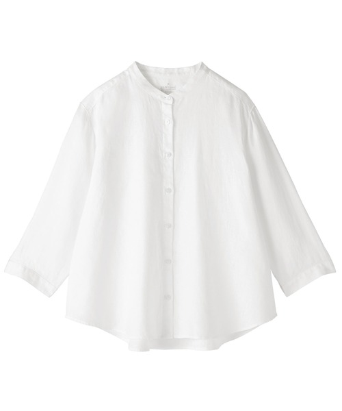 無印良品（ムジルシリョウヒン）の「婦人 リネン 洗いざらし 七分袖ブラウス（シャツ/ブラウス・レディース・ホワイト/オレンジ系/ブラック/ライトグリーン系・S/M/L/XL）」の11枚目の写真