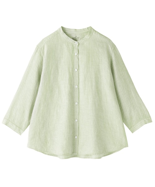 無印良品（ムジルシリョウヒン）の「婦人 リネン 洗いざらし 七分袖ブラウス（シャツ/ブラウス・レディース・ホワイト/オレンジ系/ブラック/ライトグリーン系・S/M/L/XL）」の10枚目の写真