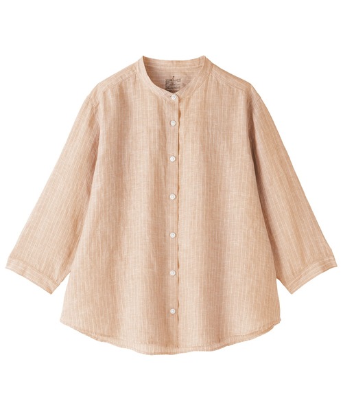 無印良品（ムジルシリョウヒン）の「婦人 リネン 洗いざらし 七分袖ブラウス（シャツ/ブラウス・レディース・ホワイト/オレンジ系/ブラック/ライトグリーン系・S/M/L/XL）」の16枚目の写真