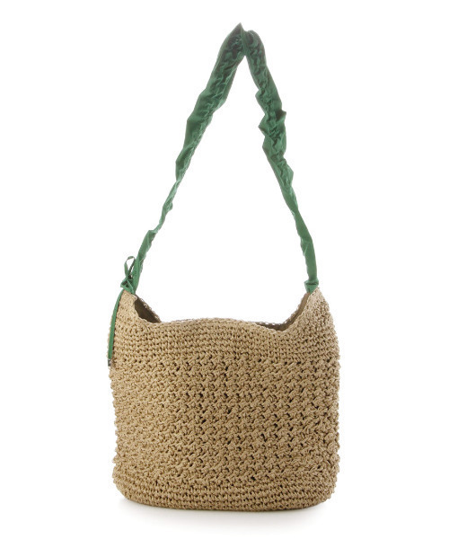 cache cache(カシュ カシュ)の「カシュカシュ cachecache / ドロストフリルハンドル地柄編みトート カゴバッグ(かごバッグ・レディース・グレー/ブラック/ブラウン/グリーン/ベージュ系その他・FREE)」の16枚目の写真