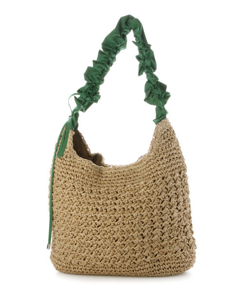 cache cache(カシュ カシュ)の「カシュカシュ cachecache / ドロストフリルハンドル地柄編みトート カゴバッグ(かごバッグ・レディース・グレー/ブラック/ブラウン/グリーン/ベージュ系その他・FREE)」の21枚目の写真