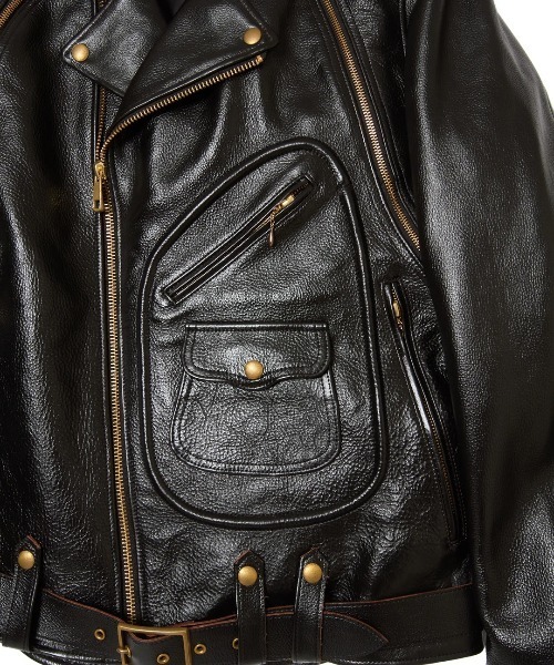 SUGARHILL(シュガーヒル)の「【SUGARHILL/シュガーヒル】SHIRINK RIDERS JACKET(ライダースジャケット・メンズ・ブラック・2)」の4枚目の写真