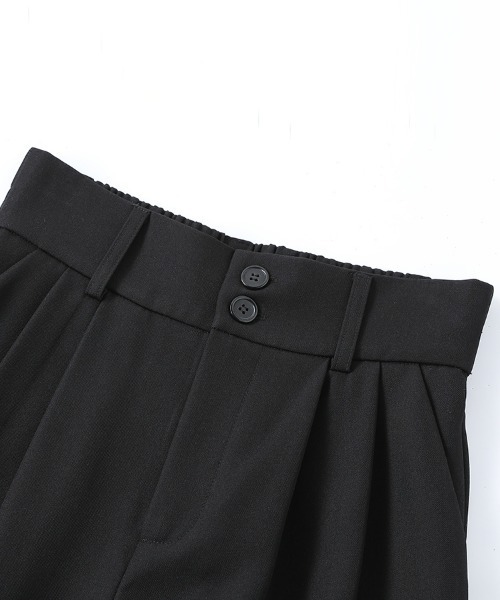 HANDO(ハンド)の「ツータックスラックス 上品見え ハイウエストタックワイドスラックスパンツ さらっと美脚。細見え2インタック オフィスカジュアル きれいめカジュアル レディース韓国風(スラックス・レディース・チャコール/ブラック/ブラウン・L/M/S)」の13枚目の写真