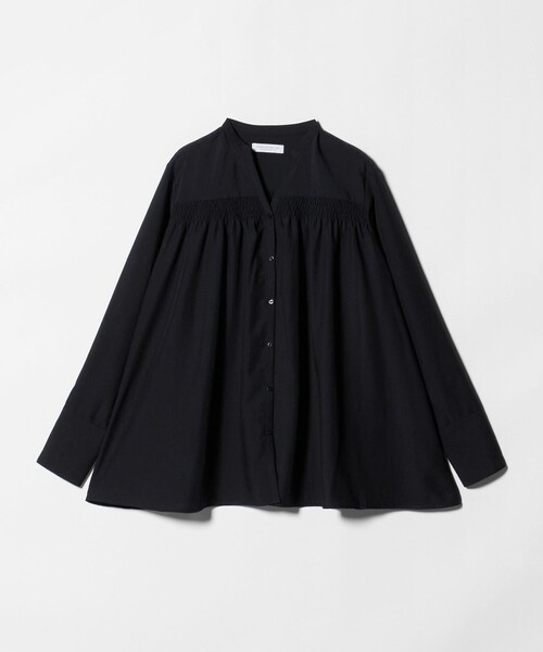 A DAY IN THE LIFE UNITED ARROWS(アデイインザライフユナイテッドアローズ)の「シャーリングギャザー スキッパーブラウス <A DAY IN THE LIFE>(シャツ/ブラウス・レディース・クリーム/ライトブルー/ネイビー・FREE)」の3枚目の写真