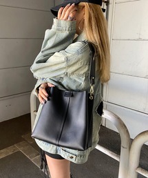 ダブルストラップ合成皮革トートバッグ