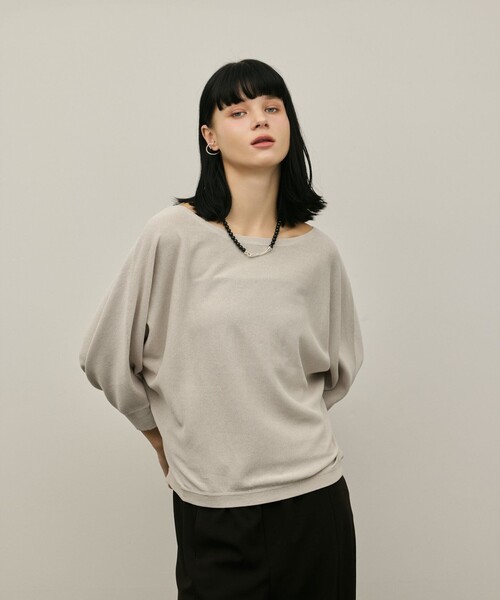 Diagram(ダイアグラム)の「ドルマンニットトップ(Tシャツ/カットソー・レディース・ブラック/オレンジ/グレー・36)」の1枚目の写真