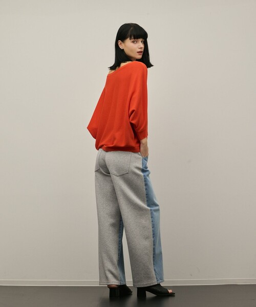 Diagram(ダイアグラム)の「ドルマンニットトップ(Tシャツ/カットソー・レディース・ブラック/オレンジ/グレー・36)」の4枚目の写真