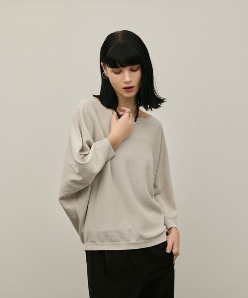 Diagram(ダイアグラム)の「ドルマンニットトップ(Tシャツ/カットソー・レディース・ブラック/オレンジ/グレー・36)」の14枚目の写真