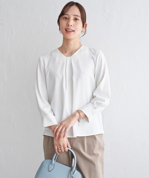 IKKA LOUNGE（イッカラウンジ）の「3WAYボウタイ付きブラウス（シャツ/ブラウス・レディース・オフホワイト/グレイッシュベージュ/ミント・M/L/S）」の7枚目の写真