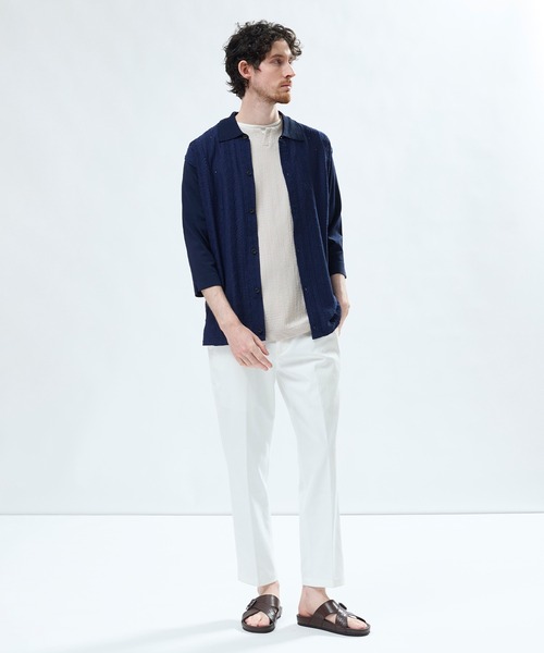 MEN'S BIGI(メンズビギ)の「シェルタリングドライオックス アンクルパンツ<吸汗速乾/紫外線防止/接触冷感/ストレッチ>(その他パンツ・メンズ・ホワイト/ネイビー/ベージュ/サックスブルー・01/04/03/02)」の14枚目の写真