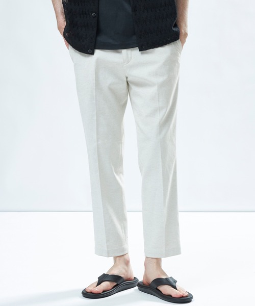 MEN'S BIGI(メンズビギ)の「シェルタリングドライオックス アンクルパンツ<吸汗速乾/紫外線防止/接触冷感/ストレッチ>(その他パンツ・メンズ・ホワイト/ネイビー/ベージュ/サックスブルー・01/04/03/02)」の5枚目の写真