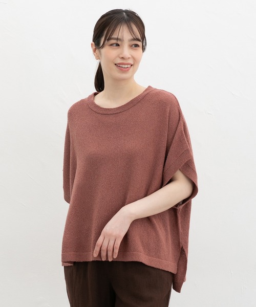 Honeys(ハニーズ)の「ポンチョ風ベスト(ニット/セーター・レディース・ネイビー/ベージュ/ピンク系その他/ブラック/杢グレー・F)」の12枚目の写真