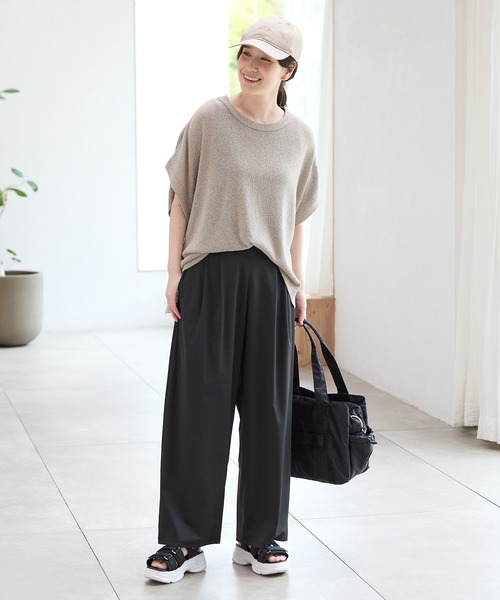 Honeys(ハニーズ)の「ポンチョ風ベスト(ニット/セーター・レディース・ネイビー/ベージュ/ピンク系その他/ブラック/杢グレー・F)」の13枚目の写真