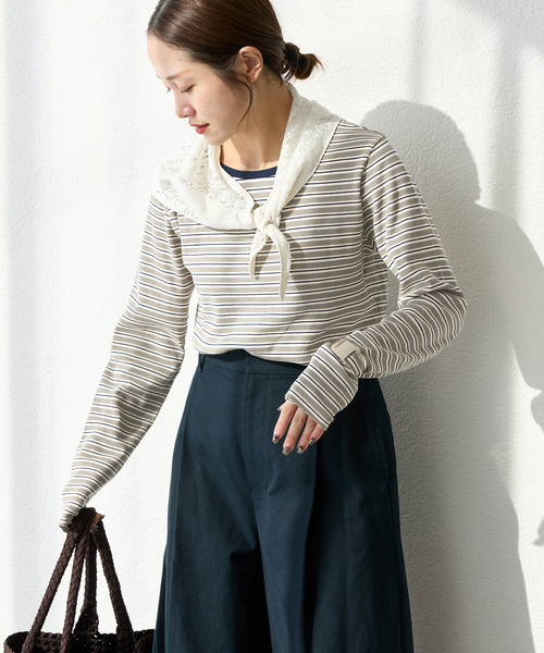 JOURNAL STANDARD（ジャーナルスタンダード）の「《追加3》ベアテレココンパクトプルオーバー（Tシャツ/カットソー・レディース・ブラウン/ホワイト/カーキ/ブラック・FREE）」の22枚目の写真