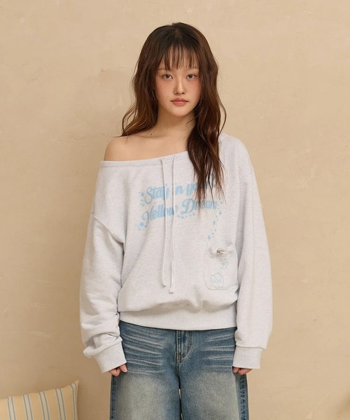 WaiKei(ワイケイ)の「Wai Kei/スウェットオフショルダー(スウェット・レディース・ライトグレー/チャコールグレー・FREE)」の11枚目の写真