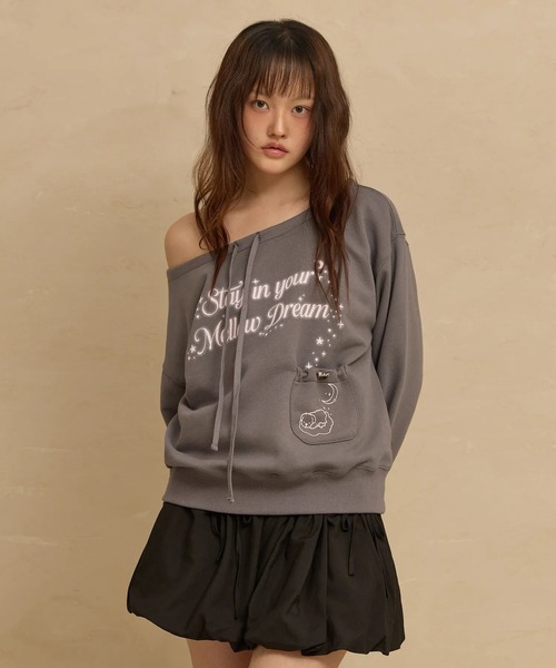 WaiKei(ワイケイ)の「Wai Kei/スウェットオフショルダー(スウェット・レディース・ライトグレー/チャコールグレー・FREE)」の14枚目の写真