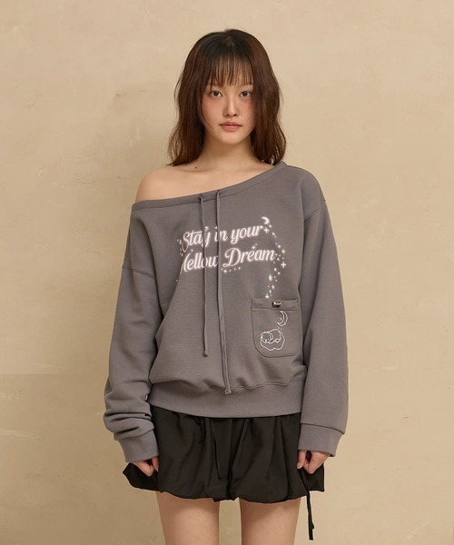 WaiKei(ワイケイ)の「Wai Kei/スウェットオフショルダー(スウェット・レディース・ライトグレー/チャコールグレー・FREE)」の19枚目の写真