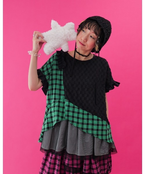 unica（ユニカ）の「チェック柄メッシュフリルスカート  laides（スカート・レディース・ピンク/オフホワイト・F）」の13枚目の写真