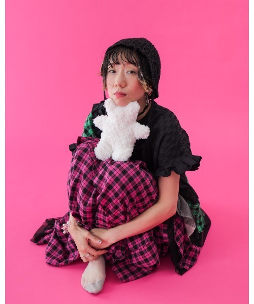 unica（ユニカ）の「チェック柄メッシュフリルスカート  laides（スカート・レディース・ピンク/オフホワイト・F）」の16枚目の写真