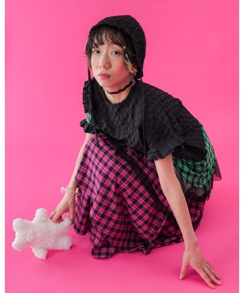 unica（ユニカ）の「チェック柄メッシュフリルスカート  laides（スカート・レディース・ピンク/オフホワイト・F）」の17枚目の写真