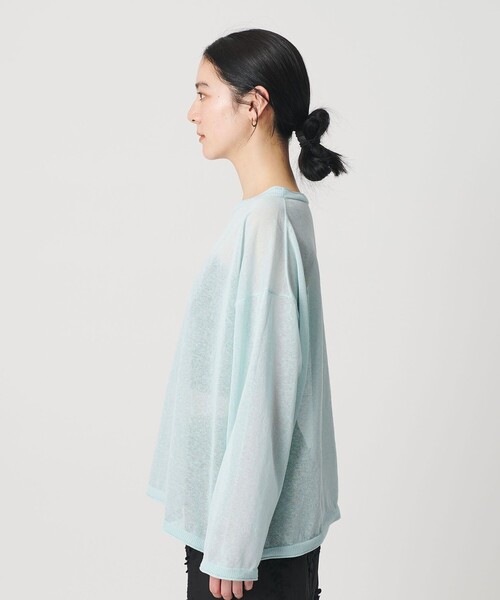 BEAUTY&YOUTH UNITED ARROWS（ビューティーアンドユースユナイテッドアローズ）の「麻ブレンド ルーズ ボートネック ニットプルオーバー ウォッシャブル（ニット/セーター・レディース・ブラック/ライトブルー/ホワイト・FREE）」の6枚目の写真