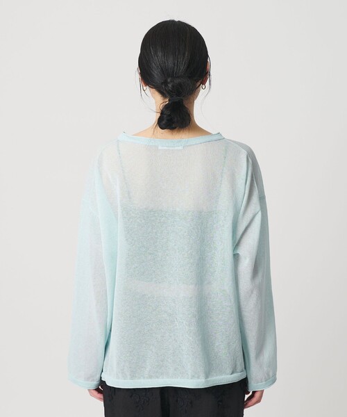 BEAUTY&YOUTH UNITED ARROWS（ビューティーアンドユースユナイテッドアローズ）の「麻ブレンド ルーズ ボートネック ニットプルオーバー ウォッシャブル（ニット/セーター・レディース・ブラック/ライトブルー/ホワイト・FREE）」の7枚目の写真