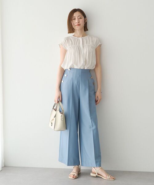 YECCA VECCA（イェッカヴェッカ）の「【尾崎紗代子さん着用】マリンパンツ（その他パンツ・レディース・オフホワイト/ネイビー/ベージュ/ライトブルー・M/S）」の15枚目の写真