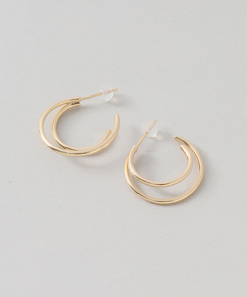 Lilas(リラ)の「《WEB限定》【SAMH by LILAS】ダブルフープピアスK18GP(両耳)(ピアス(両耳用)・レディース・ゴールド・FREE)」の7枚目の写真
