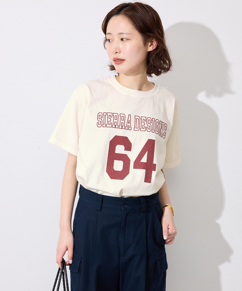 SIERRA DESIGNS(シェラデザイン)の「Sierra Designs/シエラデザインズ SLOBE別注 ナンバリングTEE(Tシャツ/カットソー・レディース・ブラウン/アイボリー・FREE)」の7枚目の写真