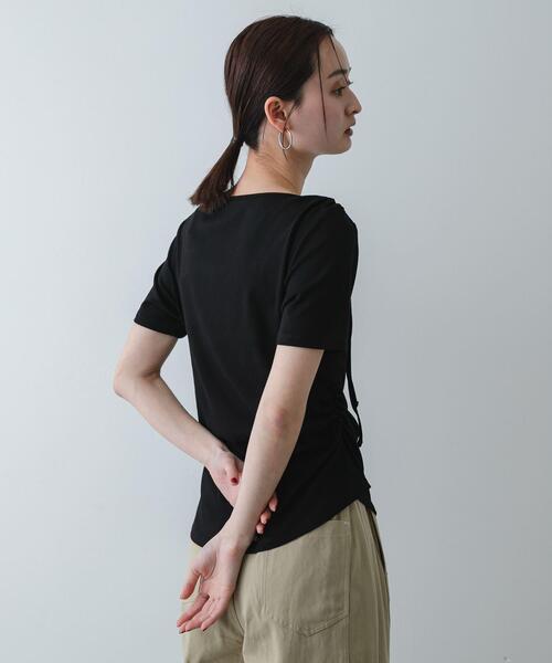 SENSE OF PLACE by URBAN RESEARCH（センスオブプレイスバイアーバンリサーチ）の「アシメデザインTシャツ(半袖)（Tシャツ/カットソー・レディース・グレー/オフホワイト/ブラック・ONE）」の20枚目の写真