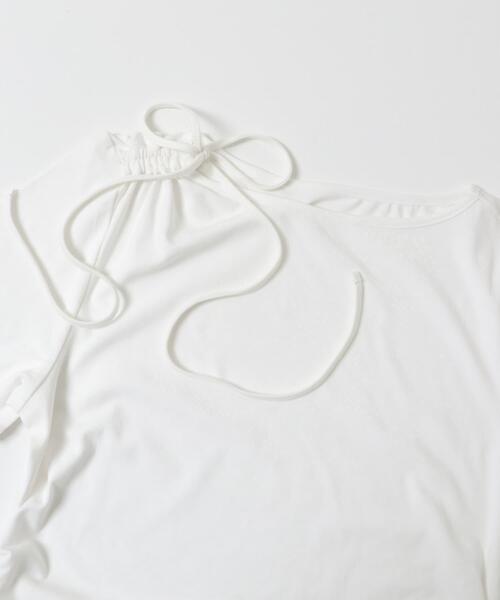 SENSE OF PLACE by URBAN RESEARCH（センスオブプレイスバイアーバンリサーチ）の「アシメデザインTシャツ(半袖)（Tシャツ/カットソー・レディース・グレー/オフホワイト/ブラック・ONE）」の6枚目の写真