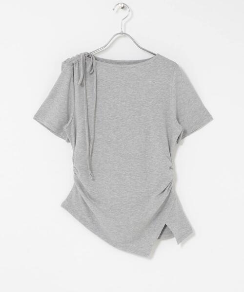 SENSE OF PLACE by URBAN RESEARCH（センスオブプレイスバイアーバンリサーチ）の「アシメデザインTシャツ(半袖)（Tシャツ/カットソー・レディース・グレー/オフホワイト/ブラック・ONE）」の13枚目の写真