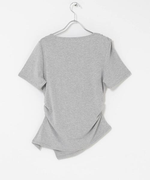 SENSE OF PLACE by URBAN RESEARCH（センスオブプレイスバイアーバンリサーチ）の「アシメデザインTシャツ(半袖)（Tシャツ/カットソー・レディース・グレー/オフホワイト/ブラック・ONE）」の15枚目の写真