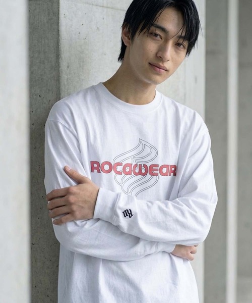 ROCAWEAR(ロカウェア)の「ROCAWEAR/ロカウェア FEDED LOGO PRINT L/T(CN)(Tシャツ/カットソー・メンズ・ホワイト/ブラック・SMALL/LARGE/MEDIUM/X-LARGE)」の5枚目の写真
