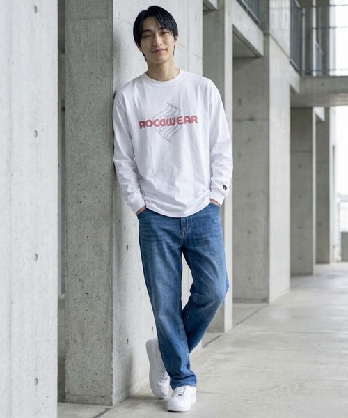 ROCAWEAR(ロカウェア)の「ROCAWEAR/ロカウェア FEDED LOGO PRINT L/T(CN)(Tシャツ/カットソー・メンズ・ホワイト/ブラック・SMALL/LARGE/MEDIUM/X-LARGE)」の8枚目の写真