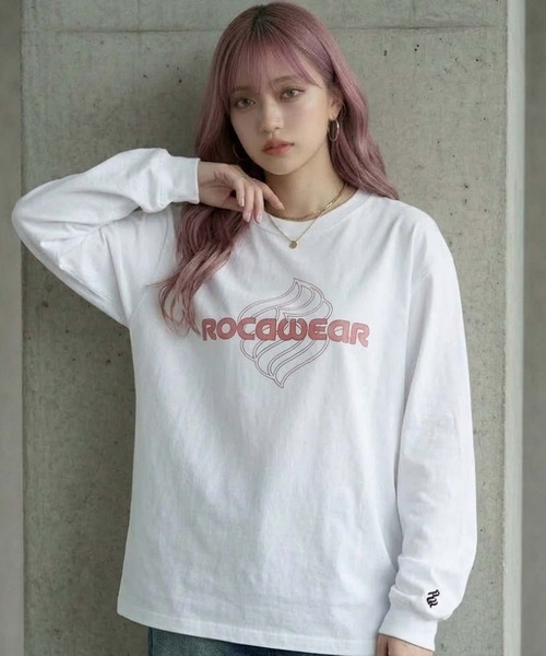 ROCAWEAR(ロカウェア)の「ROCAWEAR/ロカウェア FEDED LOGO PRINT L/T(CN)(Tシャツ/カットソー・メンズ・ホワイト/ブラック・SMALL/LARGE/MEDIUM/X-LARGE)」の12枚目の写真